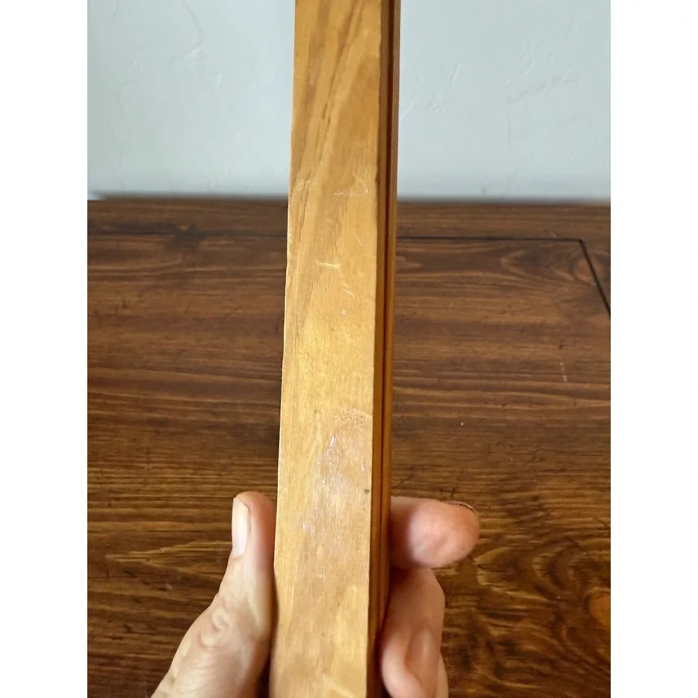 Vintage Wooden 3 Peg Wall Mount Coat Hat Rack Natural Wood Shaker Style 17.5
